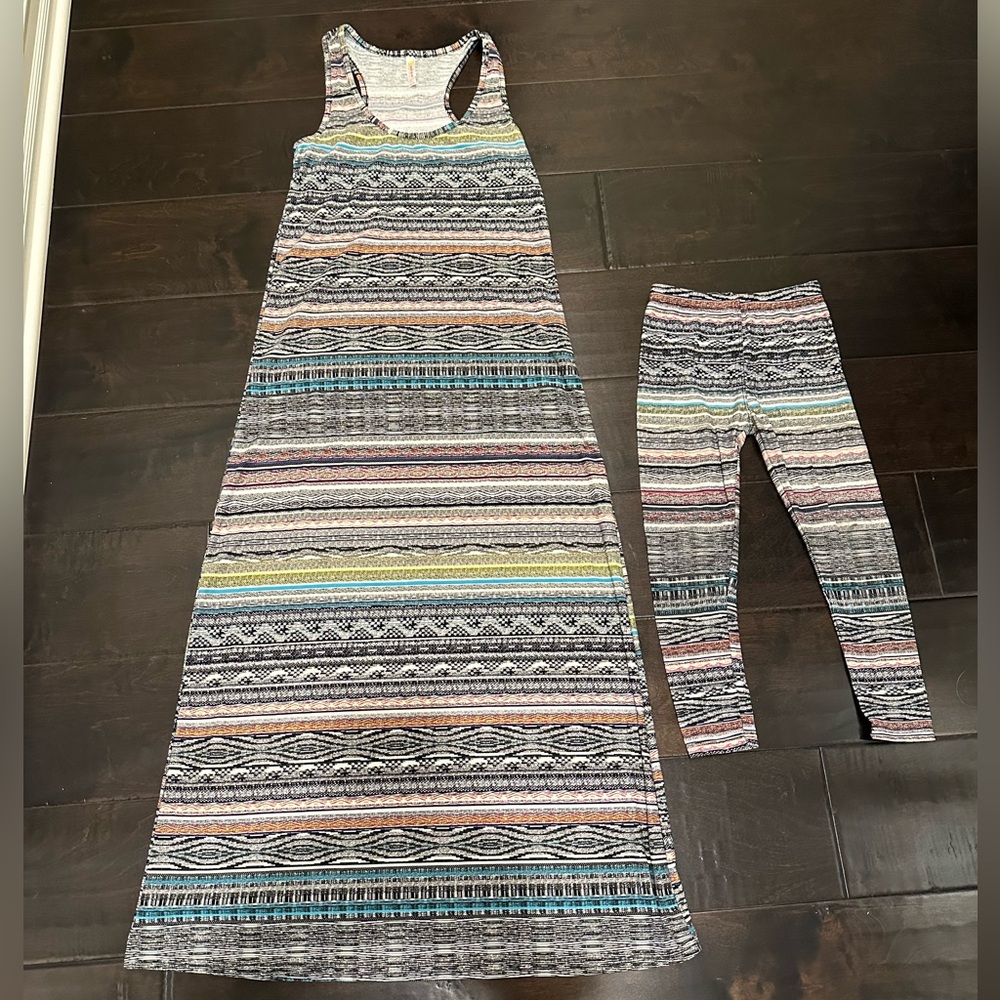 Matching Mommy & Me maxi dress and leggings